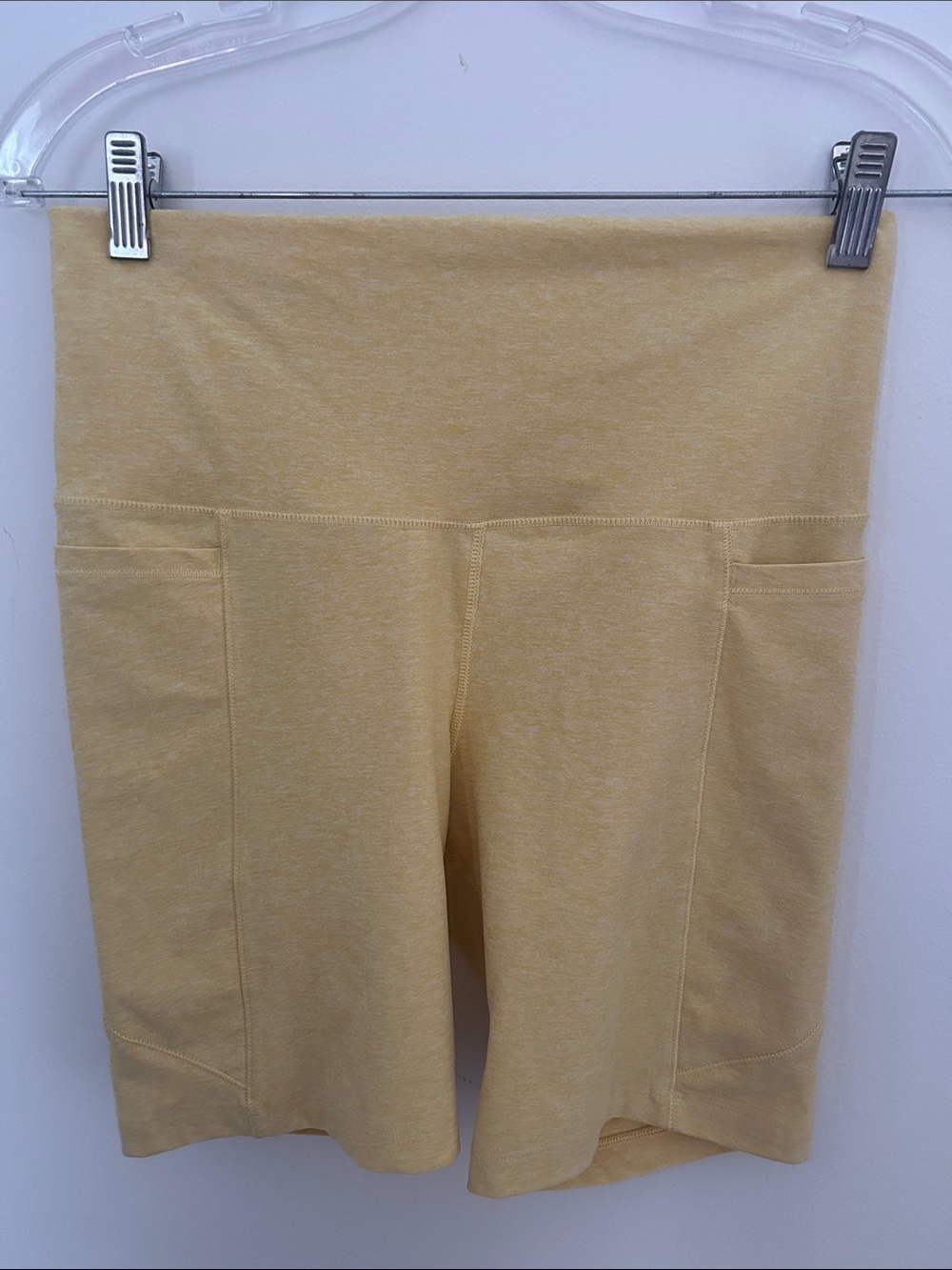 Calia High-Waist Yellow Women's Active Shorts w/Pockets Sz M